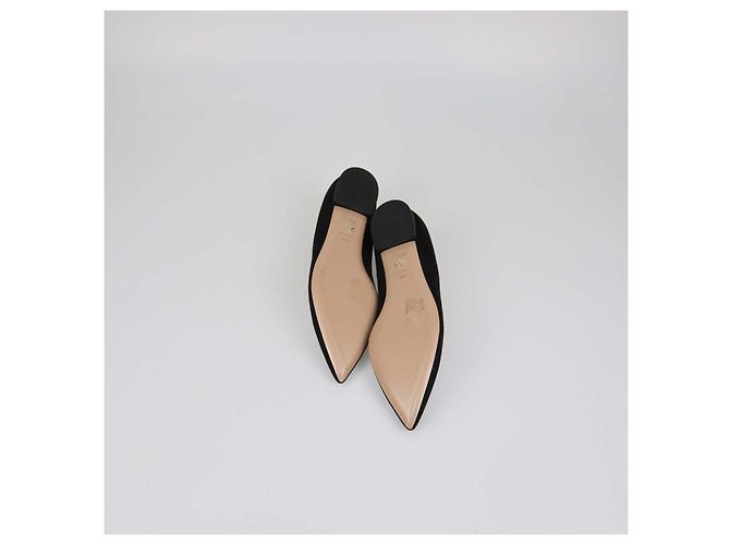 Ballerine a punta Christian Dior in pelle e camoscio nero con cuore - vista 6