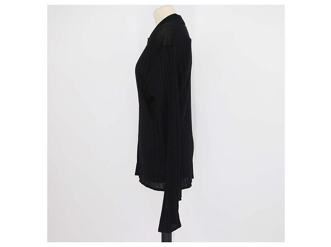 Autre Marque Saint Laurent Polo a maniche lunghe in maglia di lana nera Nero - vista 2