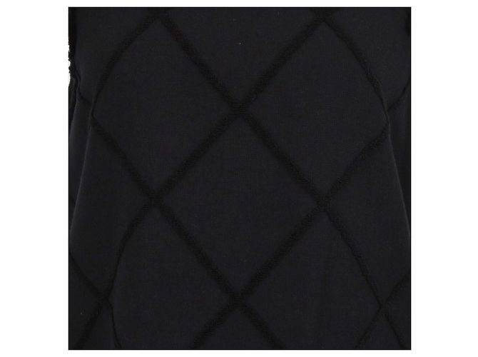 Vestido midi sin mangas acolchado con flecos en mezcla de algodón negro Chanel - vista 4