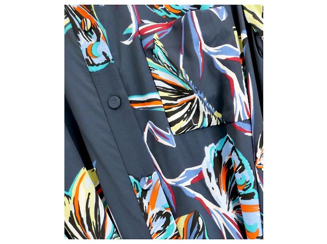 Diane Von Furstenberg Prita Abstract Butterfly Seidenkleid Mehrfarben Dunkelblau - Ansicht 4