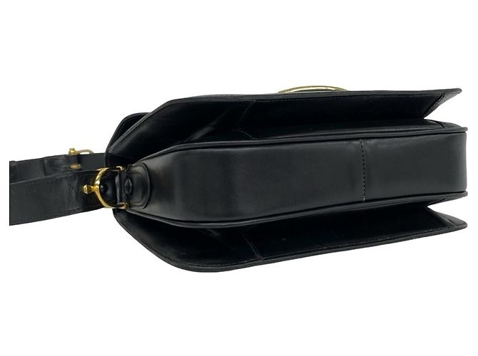 Céline Celine Vintage Leder-Schultertasche/Pochette Schwarz - Ansicht 7