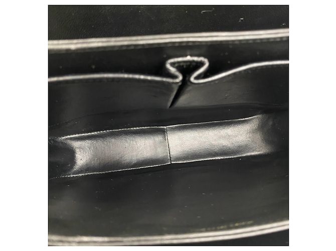 Céline Celine Vintage Leder-Schultertasche/Pochette Schwarz - Ansicht 9