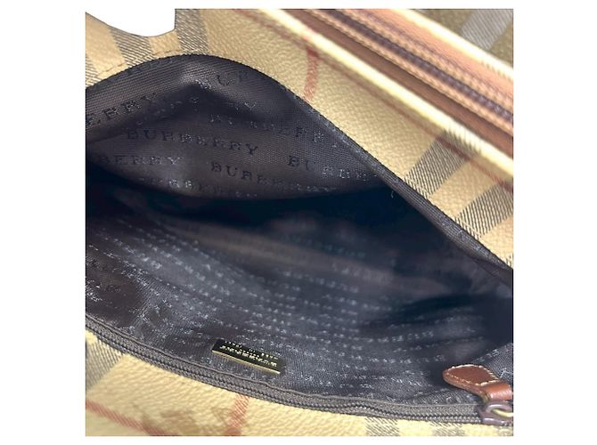 Borsa a mano in pelle Burberry Nova Check Shadow Horse Pattern Marrone Nero Bianco Rosso Beige - vista 9