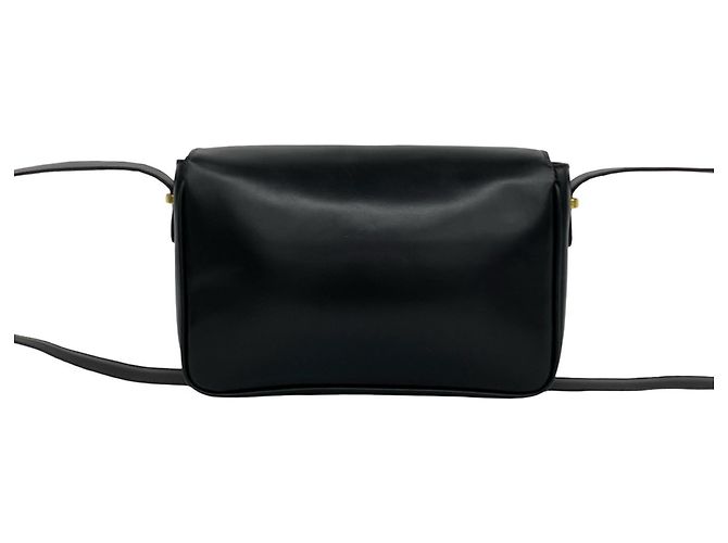 Céline Celine Vintage Triomphe Logo Turnlock Schultertasche aus Leder Schwarz - Ansicht 3