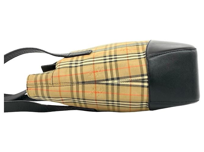Burberry Nova Check Canvas- und Leder-Tote-Bag Schwarz Beige - Ansicht 5