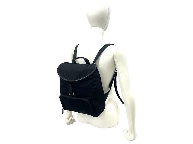 Zaino in nylon e pelle con logo Gucci impresso Nero - vista 2