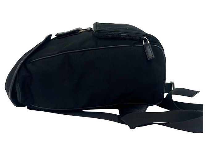 Zaino in nylon e pelle con logo Gucci impresso Nero - vista 5