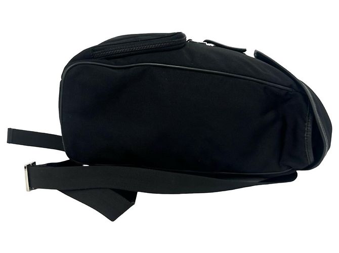 Zaino in nylon e pelle con logo Gucci impresso Nero - vista 6