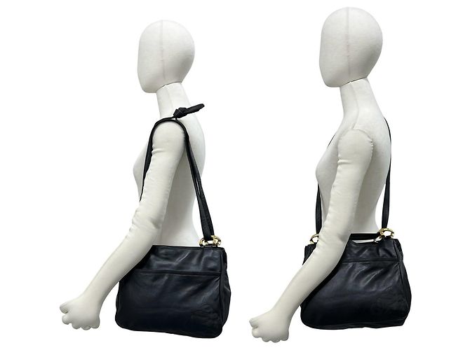 Borsa a tracolla Loewe Vintage Anagram Logo in pelle Nappa Nero - vista 2