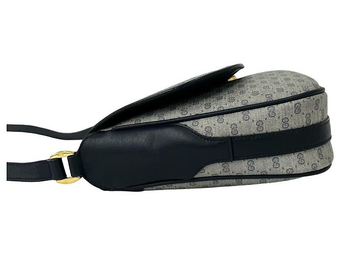 Gucci Vintage Micro GG Logo Hardware Leder-Schultertasche Marineblau - Ansicht 5