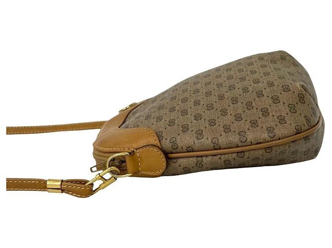 Gucci Vintage Micro GG Logo Leder Schultertasche/Pouch Braun - Ansicht 5