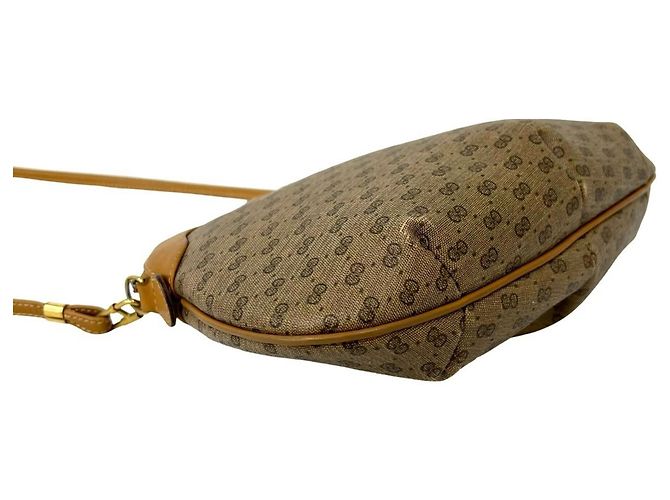 Gucci Vintage Micro GG Logo Leder Schultertasche/Pouch Braun - Ansicht 7