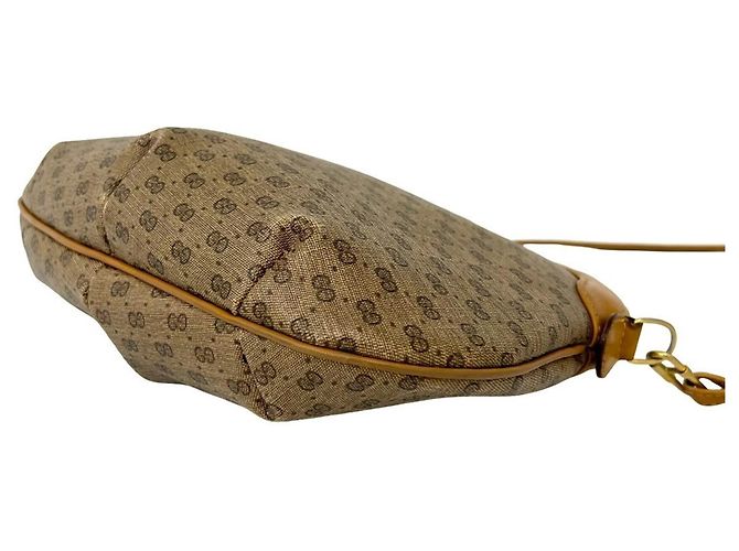 Gucci Vintage Micro GG Logo Leder Schultertasche/Pouch Braun - Ansicht 8