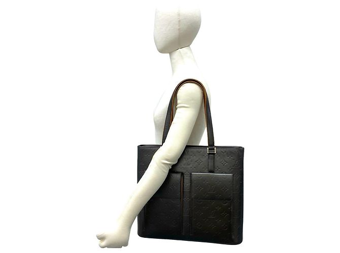 Bolso Tote Louis Vuitton Wilwood Monogram de piel mate Negro - vista 2