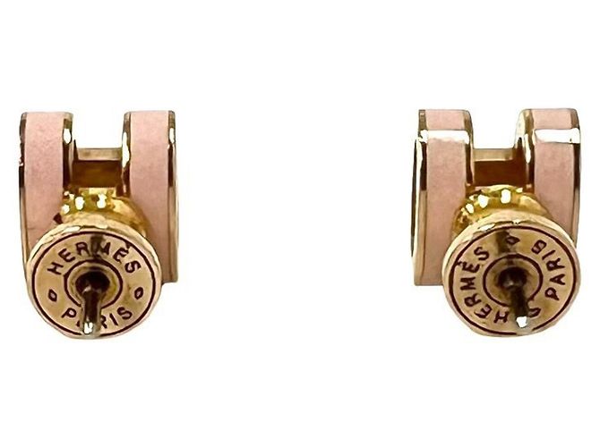 Hermès Brincos Hermes Mini Pop H Rosa Dourado - vista 6