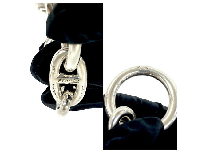Hermès Pulsera de Dijes Hermes Chaine d'Ancre GM Sterling Silver Plata - vista 3
