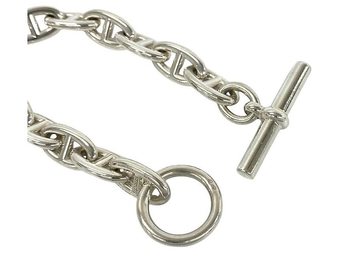 Hermès Pulsera de Dijes Hermes Chaine d'Ancre GM Sterling Silver Plata - vista 4