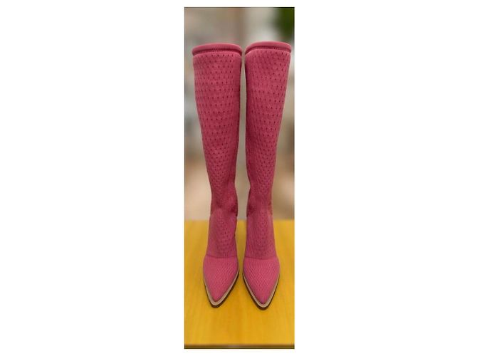 Fendi hohe Mesh-Stiefel in Rosa Pink - Ansicht 2