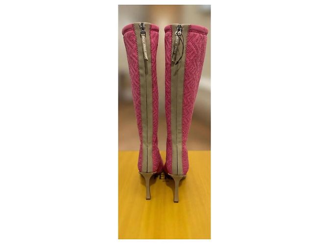 Fendi hohe Mesh-Stiefel in Rosa Pink - Ansicht 3