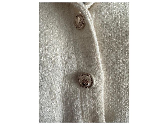 Maje Texturiertes Tweed-Minikleid in Creme Roh - Ansicht 2