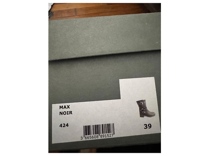 Minelli Black Leather Moto Boots - view 3