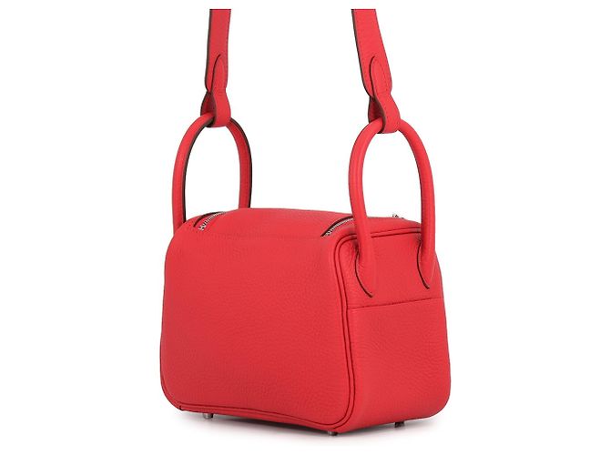 Hermès Bolsa de mão Hermes Lindy Mini Vermelho - vista 2