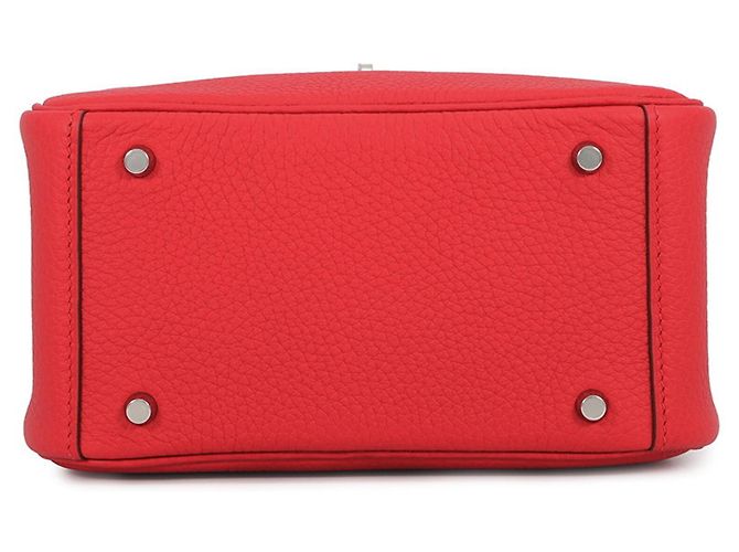 Hermès Bolsa de mão Hermes Lindy Mini Vermelho - vista 3