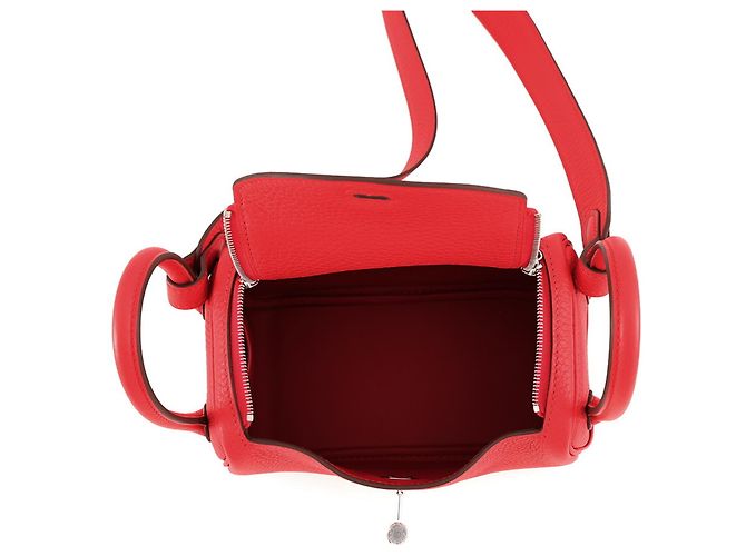Hermès Bolsa de mão Hermes Lindy Mini Vermelho - vista 5