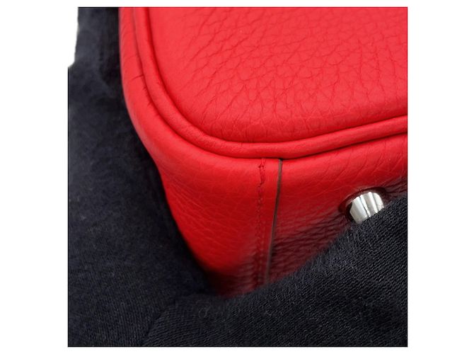 Hermès Bolsa de mão Hermes Lindy Mini Vermelho - vista 6