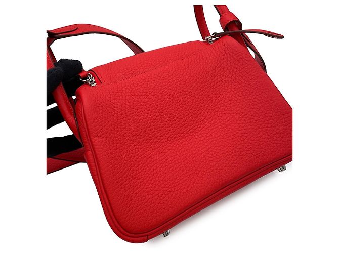 Hermès Bolsa de mão Hermes Lindy Mini Vermelho - vista 7