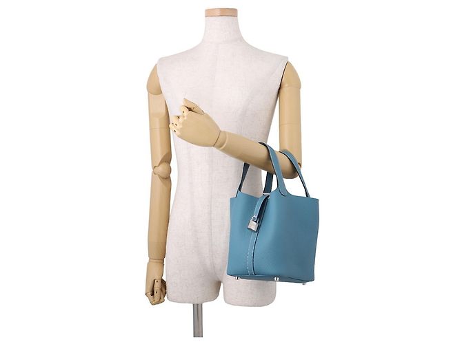 Hermès Sac Cabas Hermes Picotin Lock PM Bleu - vue 4