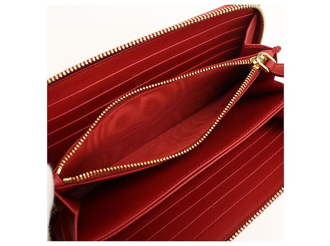 Saffiano Prada Red Leather Long Wallet - view 3