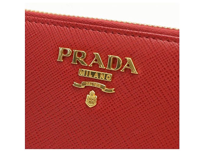 Saffiano Prada Red Leather Long Wallet - view 4