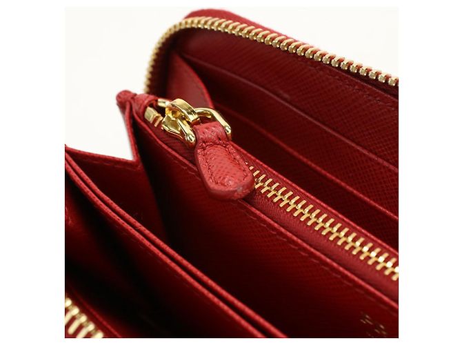 Saffiano Prada Red Leather Long Wallet - view 5
