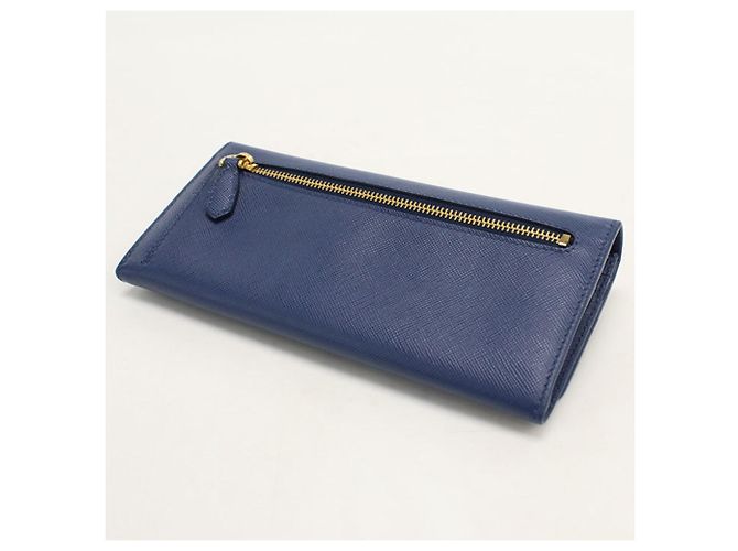Saffiano Prada Bi-fold Long Wallet in Blue Blau - Ansicht 2