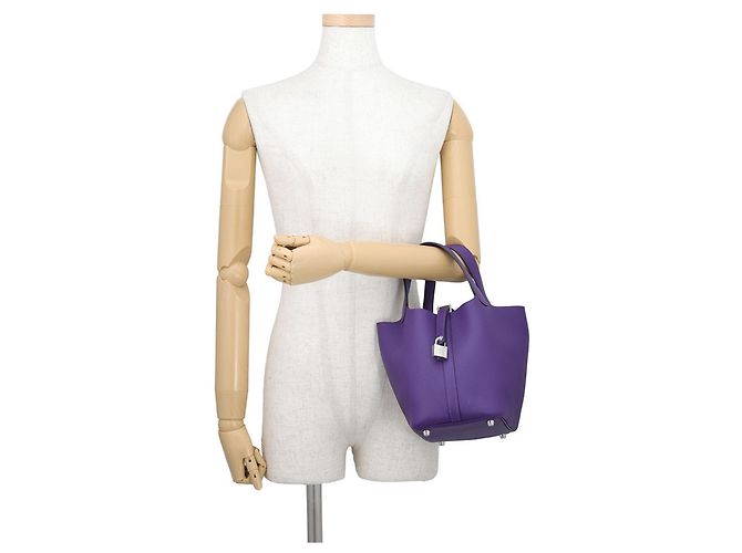 Hermès Borsa Hermes Picotin Lock PM Porpora - vista 4