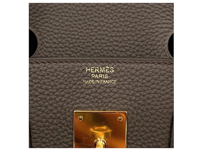 Hermès Borsa Hermes Birkin 30 in pelle Togo Etain Grigio - vista 10