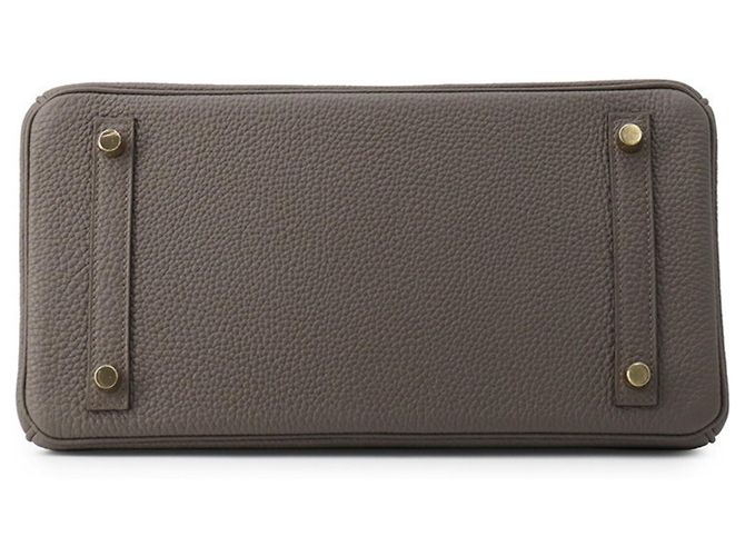 Hermès Borsa Hermes Birkin 30 in pelle Togo Etain Grigio - vista 3