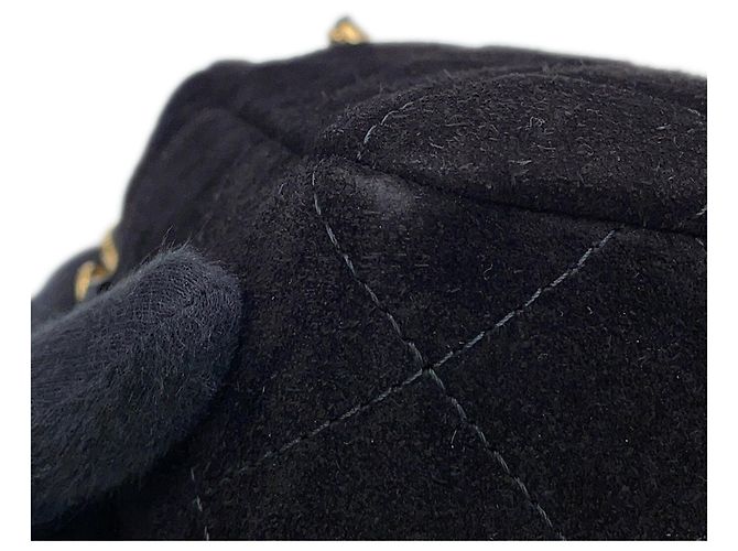 Borsa a tracolla Chanel in camoscio e pelle nera Nero - vista 6