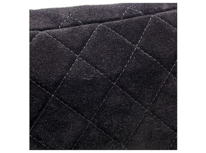 Borsa a tracolla Chanel in camoscio e pelle nera Nero - vista 7
