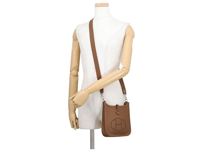 Hermès Borsa a tracolla Hermes Evelyne TPM Marrone - vista 4