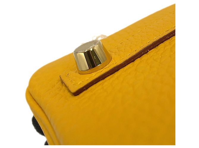 Hermès Borsa Hermes Birkin 25 Jaune Ambre Togo Giallo - vista 10