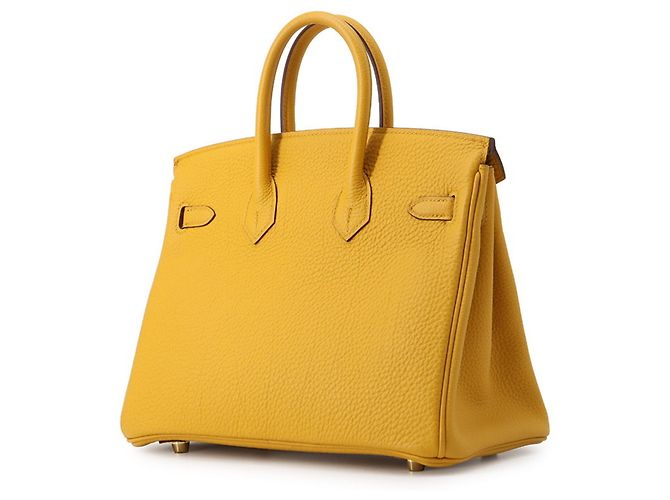 Hermès Borsa Hermes Birkin 25 Jaune Ambre Togo Giallo - vista 2