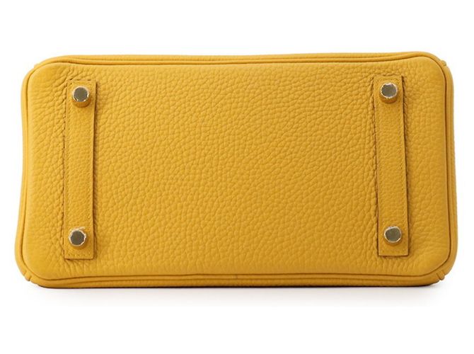 Hermès Borsa Hermes Birkin 25 Jaune Ambre Togo Giallo - vista 3