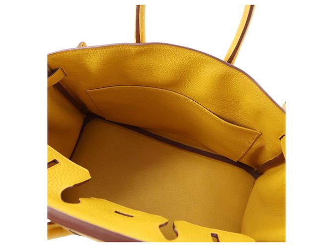 Hermès Borsa Hermes Birkin 25 Jaune Ambre Togo Giallo - vista 6