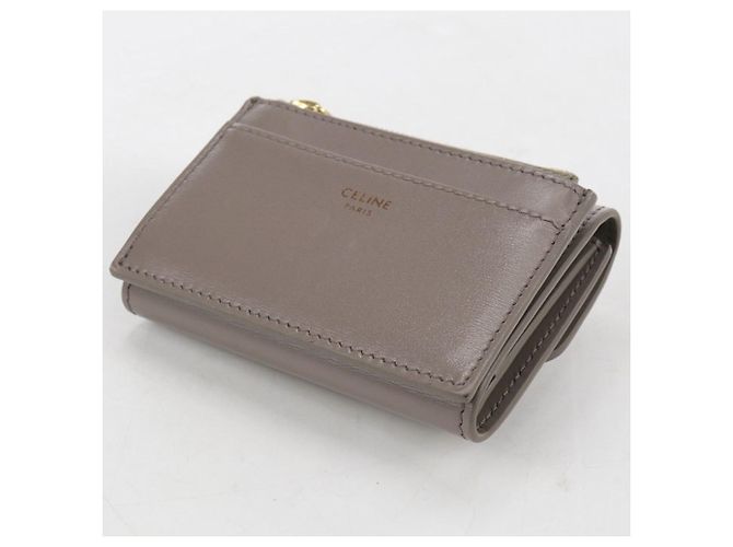 Céline Cartera Tri-fold Celine en Gray Castaño - vista 2