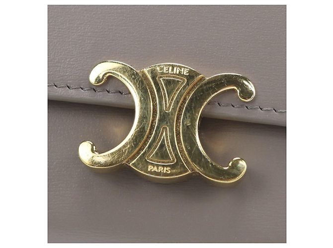 Céline Cartera Tri-fold Celine en Gray Castaño - vista 5