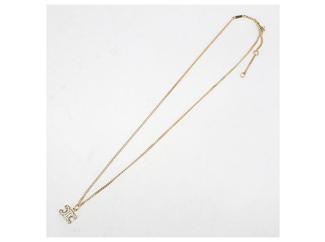 Céline Colar Celine Triomphe com strass dourado - vista 5