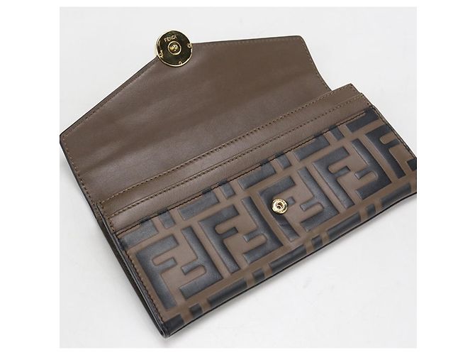 Fendi Brown Leather Bi-Fold Wallet - view 6