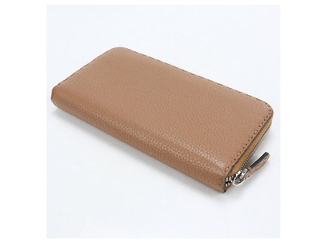 Selleria Cartera larga Fendi de piel de becerro Castaño - vista 2